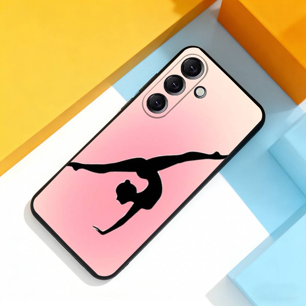 Чехол для телефона GYM Girl Gymnastic для Samsung Galaxy A 73,72,51,53,52,71,22,5G,Note,J7,8,9 Мягкий Черный Чехол с Точными Отверстиями