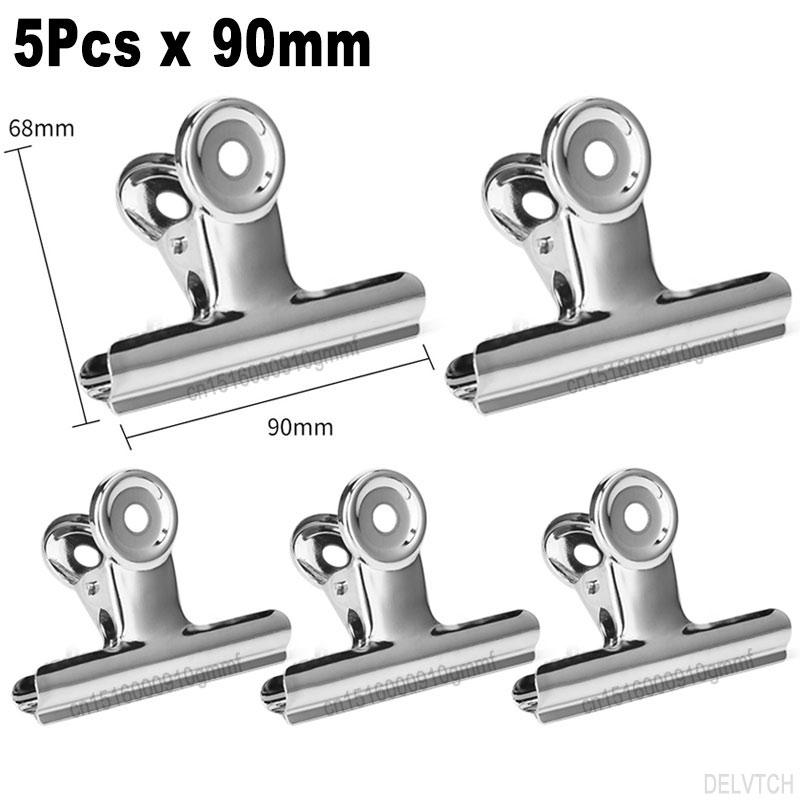 3/5Pcs Large Size Stainless Steel Clips Metal Spring Grip Clips Ticket Paper Clamps Office File Document Binder Clip Stationery