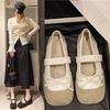 Flat Single Shoes Women Retro Shallow Mouth Shallow Soft Bottom Mary Jane Shoes Fashionable and Comfortable