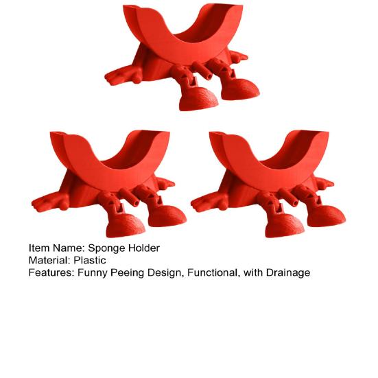 Милый держатель для губки с дренажом, забавный писсуар для губки, настольный держатель для губки, сохраняет вашу губку сухой и улыбающейся для кухонной раковины