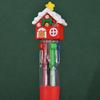 Cross-Border Cute Cartoon Christmas Mini Ballpoint Pen - Four-Color Student Stationery Gift