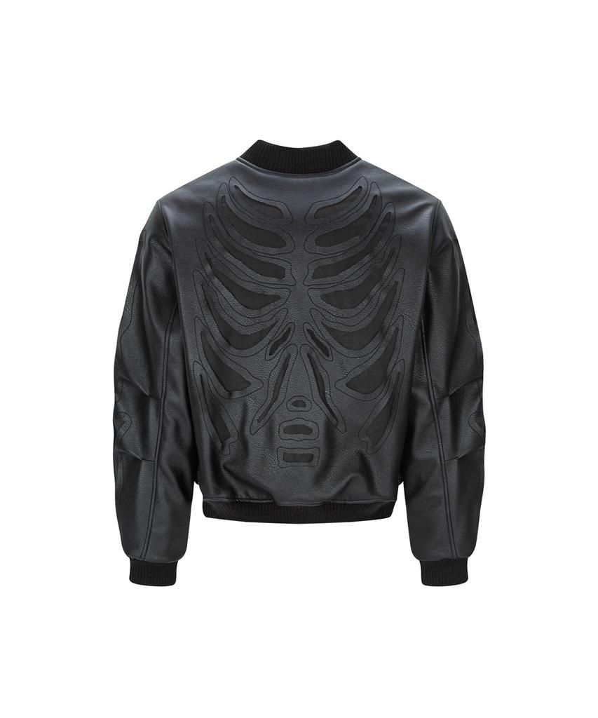 Surgery Bone-Cut Varsity Jacket All Black