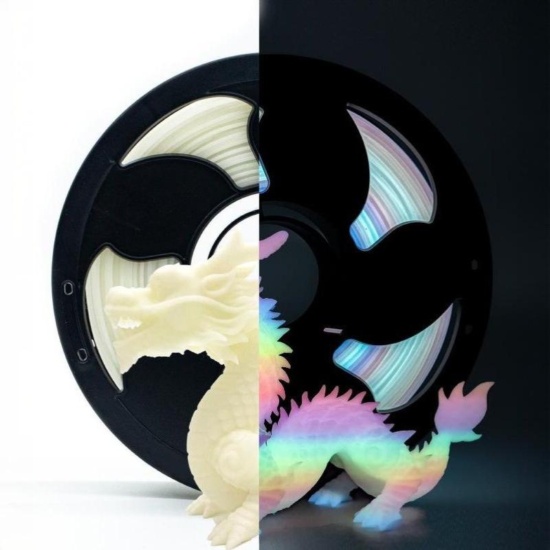 1 кг PLA-филамент Silk Rainbow 1,75 мм, блестящий, разноцветный, для 3D-принтера, с быстрым изменением цвета, +/-0,03 мм, катушка 1 кг