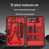 18-Piece Red & Black Manicure Set: Cross-Border Nail Clippers & Cuticle Scissors