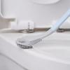 Silicone Toilet Brush with Hook Bathroom Silicone Bristles Triangular Brush Head Deep Cleaning Corners Toilet Cleaning