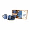 CUPS WITH SAUCERS FOR COFFEE AND TEA SET 200 ml GARNET Ø 8.5 CM