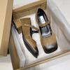 Туфли Мэри Джейн женские осень-зима 2024 новые французские туфли с пряжкой из одного слова на высоком каблуке квадратный нос легкий рот толстый каблук универсальные одинарные туфли