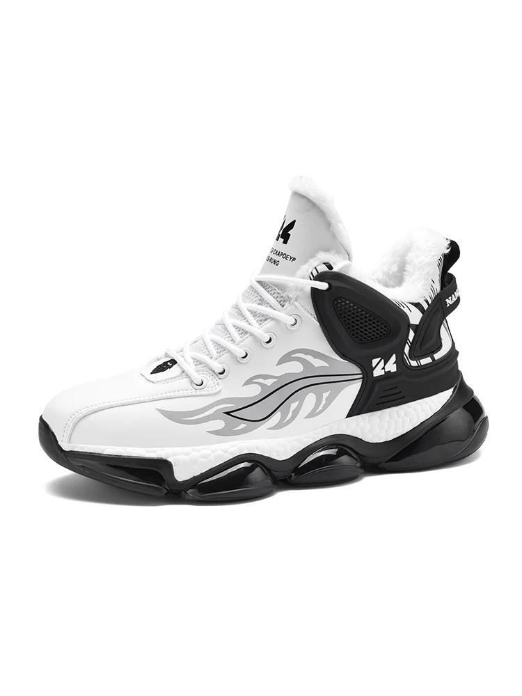 Модная новая мужская зимняя повседневная обувь, модная универсальная обувь для мужчин, теплые ботильоны, мужская бархатная утолщенная повседневная обувь, кроссовки для мужчин