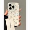 Корейский милый щенящая линия чехол для мобильного телефона iPhone17/16promax для Apple 15 белый фон imd1412