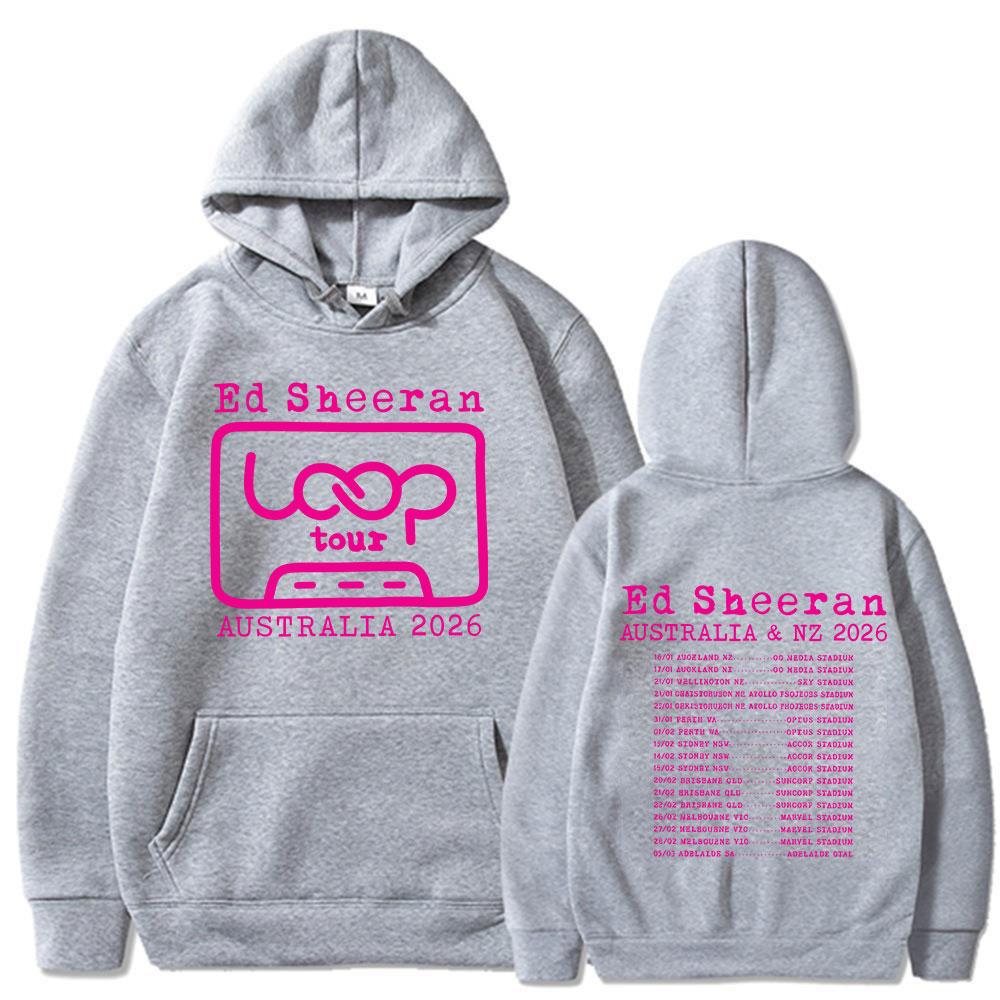 Эд Ширан Loop Tour Австралия и Новая Зеландия 2026 Тур Худи Мужские Женские Одежда Мода Харадзюку Оверсайз Свитшоты Пальто