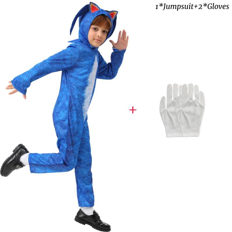 Stylish Blue Cosplay Costume Sonic Hedgehog Theme For Carnival Party