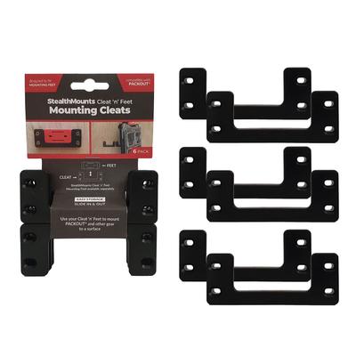 StealthMounts Cleats Feet Cleats Toolbox Система хранения Крепление в любом месте Совместимо с Milwaukee Packout 'n' (6 упаковок) (черный)