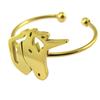 [P3884] - Handcrafted Gold 'Unicorn' Steel Ring - 15x13 Mm