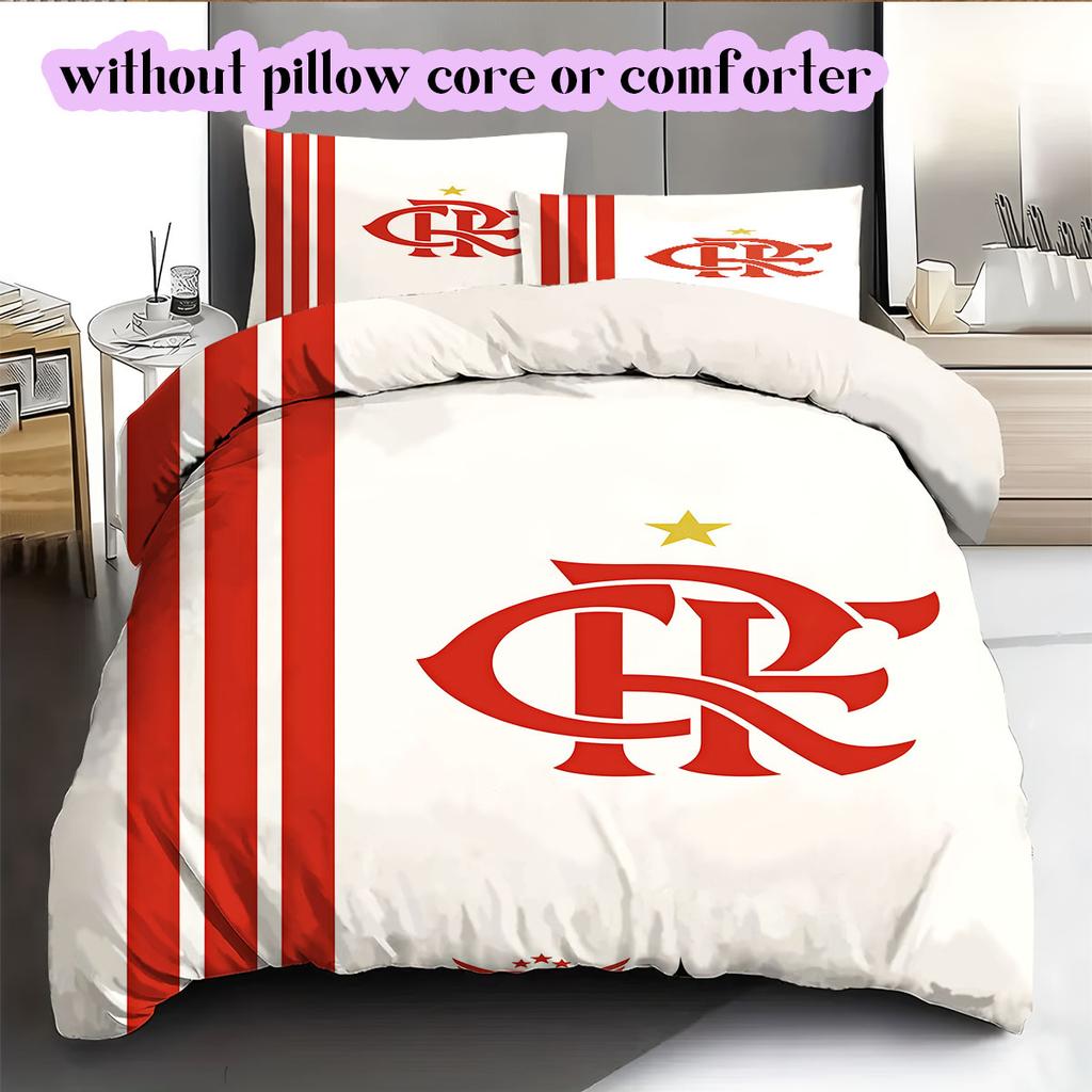 Flamengo football soccer Pattern Bedding,Quilt Set Quilt Cover Pillowcase Home Birthday Gift (1*duvet cover+2*pillowcase,without core)