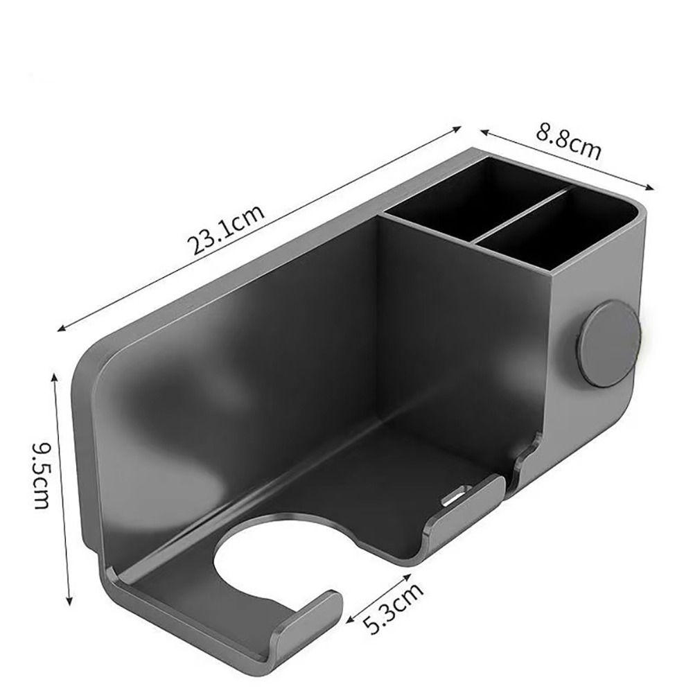 Настенный держатель для фена Пластиковый Черный Белый Серый Коробка для хранения Полка Органайзер для ванной комнаты Самоклеящаяся подставка для фена