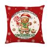 Christmas Pillow Cover Cartoon Gingerbread Doll Printed Linen Sofa Cushion Cover Living Room Bedroom Pillow Cover