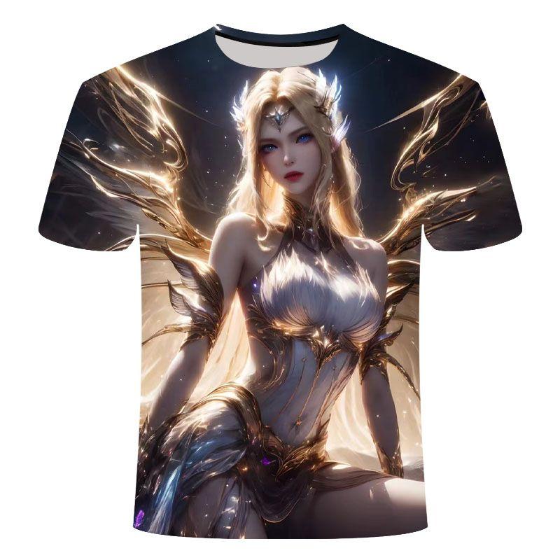 Футболка в летнем стиле с принтом «Богиня случайных разговоров» с 3D-принтом для молодых мужчин и женщин больших размеров, с короткими рукавами, тонкий дышащий топ