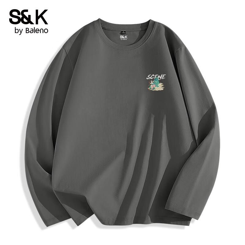 Мужская футболка Baleno серии S&K из чистого хлопка с длинным рукавом