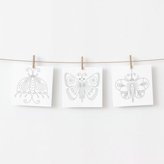 9 шт. вышивальных стежковых карточек с бабочками, птицами, насекомыми, стежковых карточек, самодельных вышивальных карточек для начинающих любителей вышивки