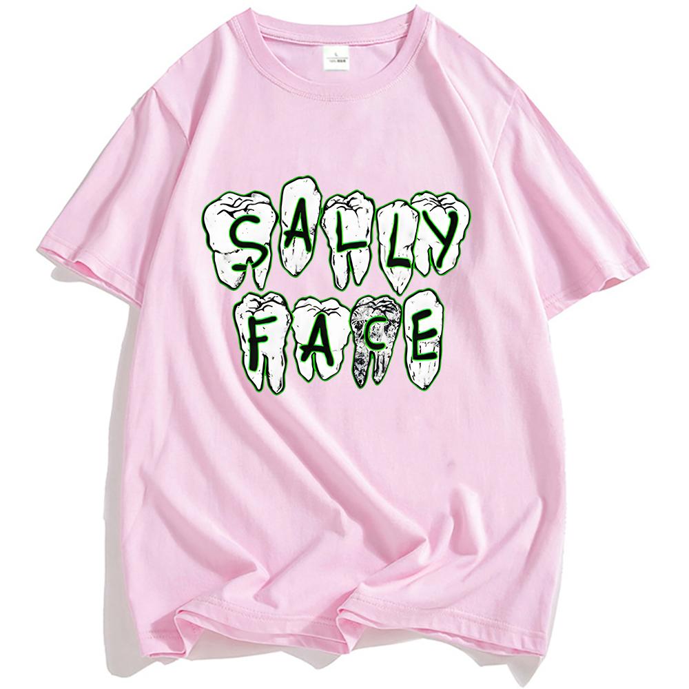 Футболка с принтом логотипа игры Sally Face Хлопок Короткий рукав Свободная Мужская Футболка Круглый вырез Модная Унисекс Уличная Одежда Хип-Хоп Мужская Одежда
