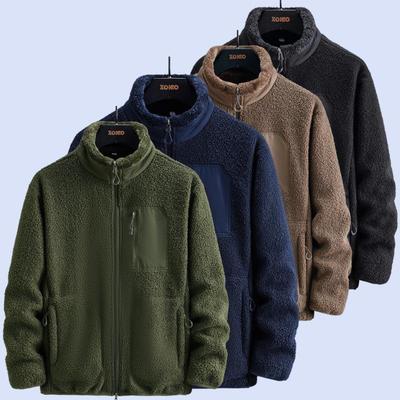 Мужская куртка из плюшевого флиса и шерсти ягненка большого размера, L-8XL, Утепленная для осени/зимы, Спортивная повседневная одежда для улицы.
