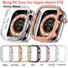Блестящий ПК-чехол для Apple watch10 42мм 46мм с двумя рядами бриллиантовых кристаллов, защитная крышка для iWatch Series 10, защитная лента для ремешка часов