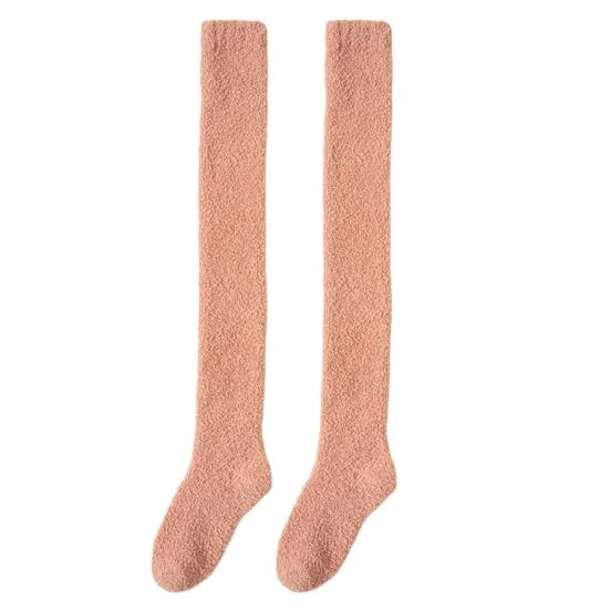 Women Thigh High Socks Extra Long Soft Leg Warmers Fuzzy Over Knee Boot Stockings Fleece Warm Plush Socks