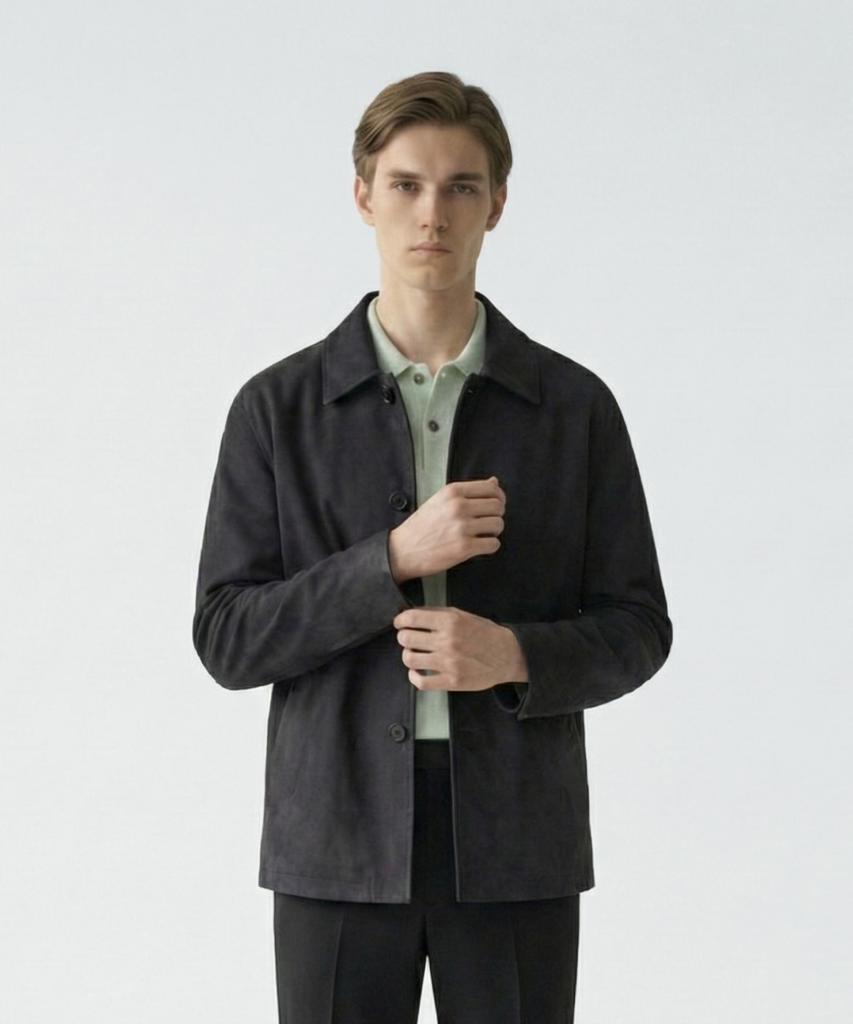 Pinblack (Men) Classic Italian Nubuck Denver Jacket