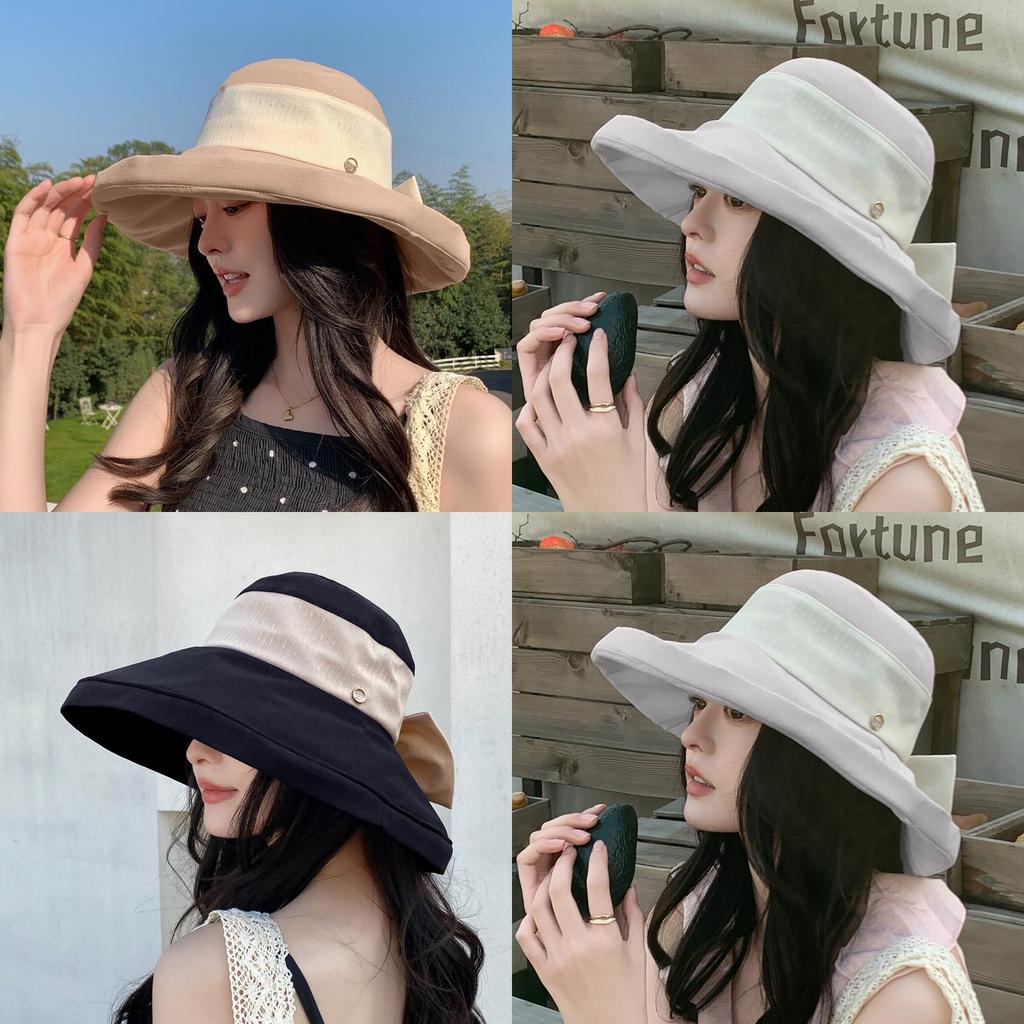 Summer Sun Protection Hat For Women With Wide Brim And Butterfly Knot For Outdoor Fashion And Travel