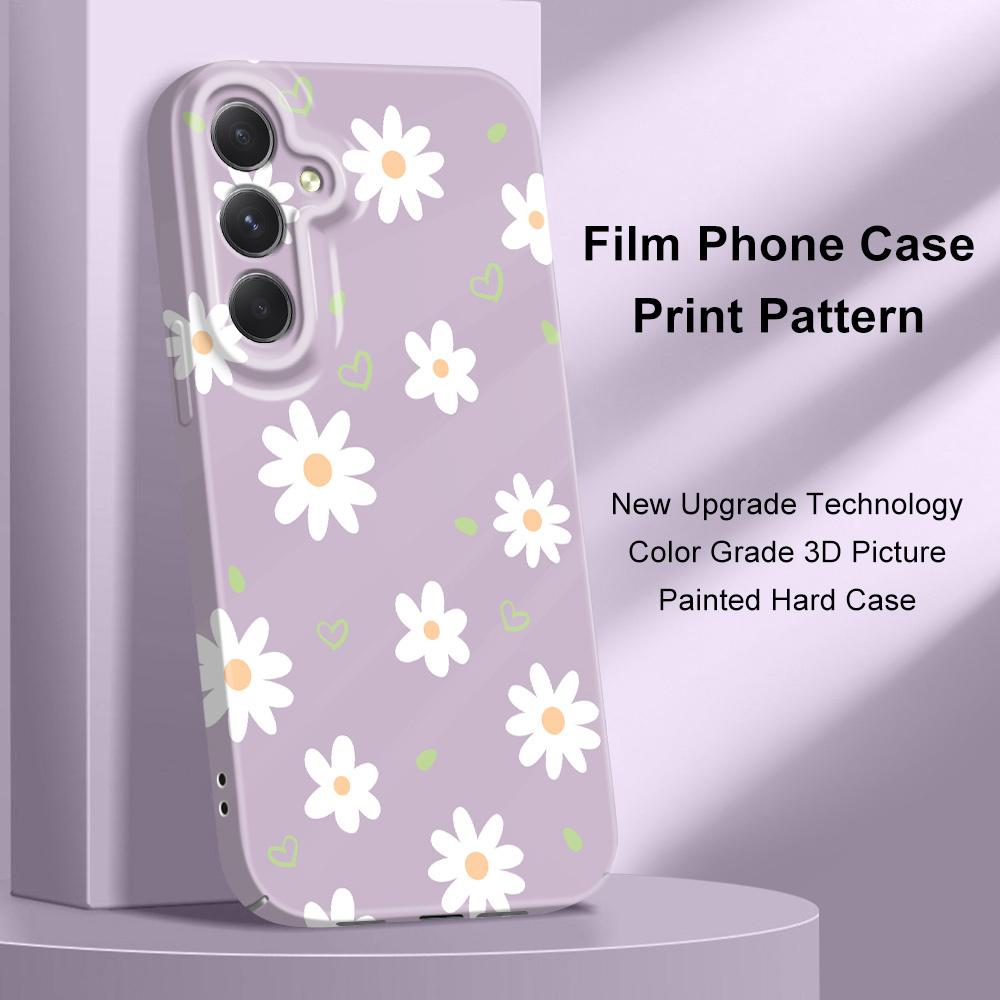 Tender Daisy Phone Case For Samsung Galaxy A54 A34 A24 A14 A04 A73 A53 A33 A23 A13 A72 A52 A32 4G 5G Film Hard Cover
