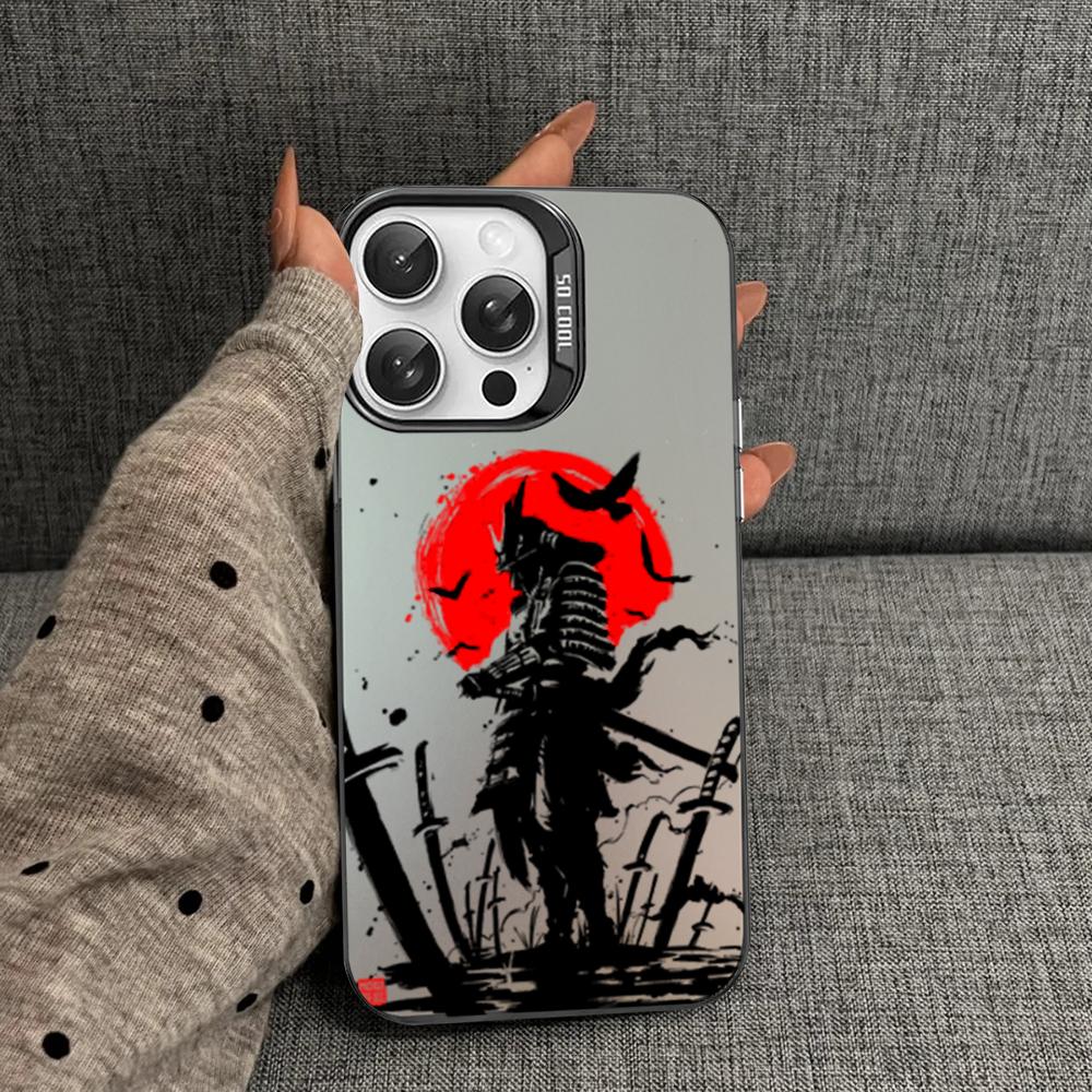 Япония Чехол для телефона Самурай Ниндзя для iPhone 16 15 14 13 12 11 Pro Max X XR XSMAX 8 7 Plus Матовый противоударный задний чехол