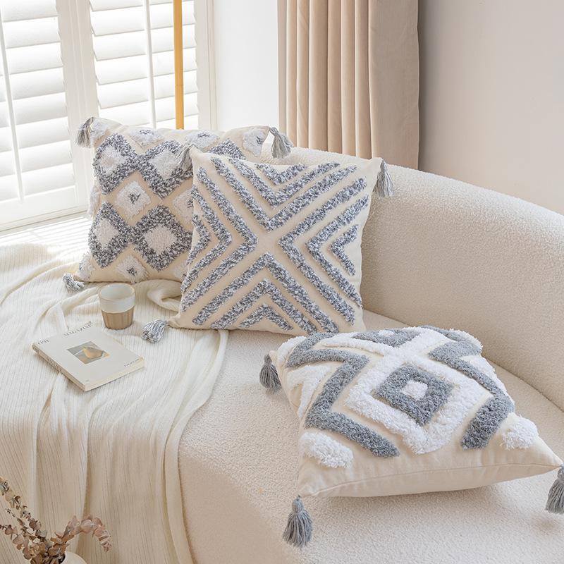 Tufted Throw Pillows Cream Windhead Pillows Tatami Back Pillows Can Be Disassembled and Washed In The Bedroom