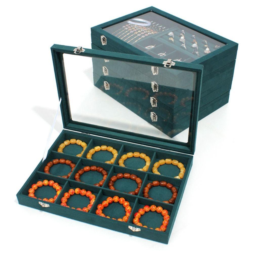 Кольца Бархатная шкатулка для украшений Серьги Витрина для украшений Однотонный лоток для хранения украшений Подарок