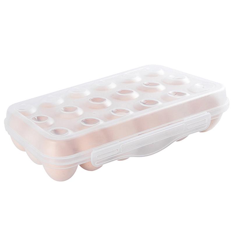 1Pc 12/18 Grid Egg Storage Box With Lid Kitchen Refrigerator Egg Box Egg Drop Rack Household Fridge Egg Organizer Egg Tray