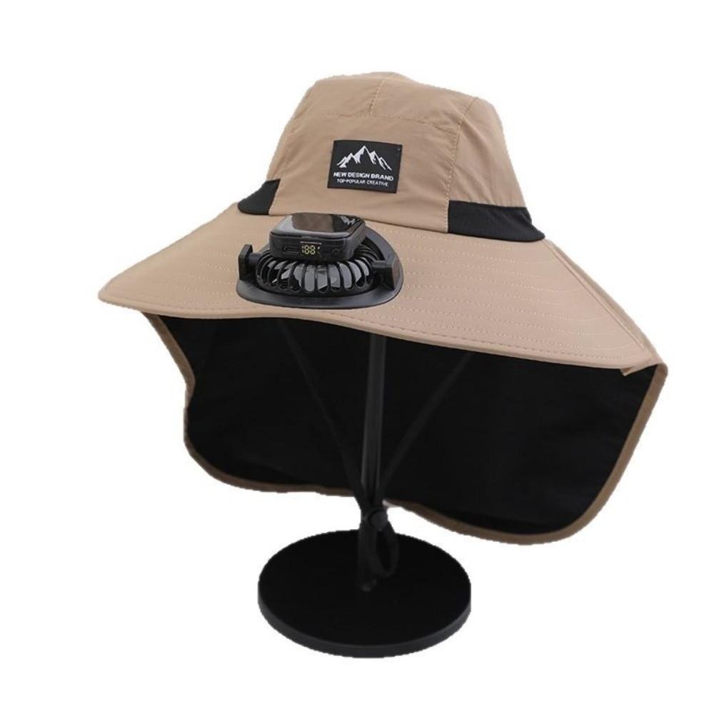Wide Brim Fisherman Caps with Solar Powered Fan Panama Cap Fashion Bucket Hat Outdoor