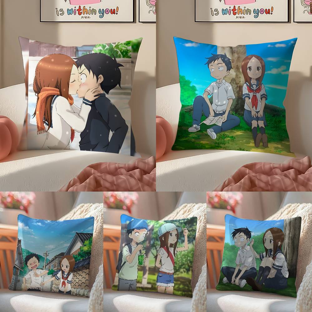 Аниме Мультфильм Такаги-сан х Нисиката-N Наволочка Антипылевой клещ Наволочка Невидимая молния Шелковистый короткий плюш Диван