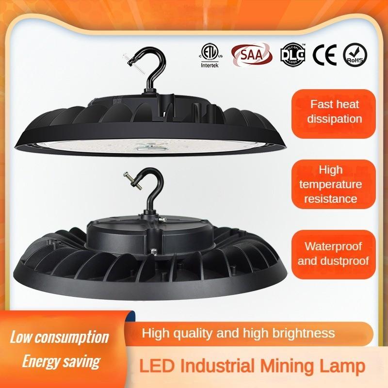 100W/150W/200W/240W Factory Workshop High Roof Lighting Fixtures Industrial Mining Lamp UFO Gymnasium Hall Hanging LED Waterproof Light