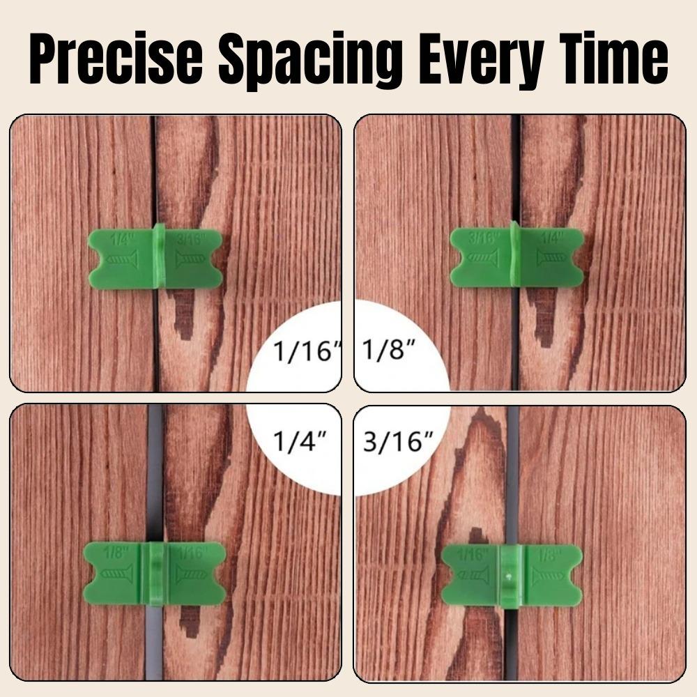 1-8PCS Deck Spacer Tool Set 4 Size Gap Green Deck Spacers Reusable Wood Composite Decking Installation Alignment Leveling Gasket