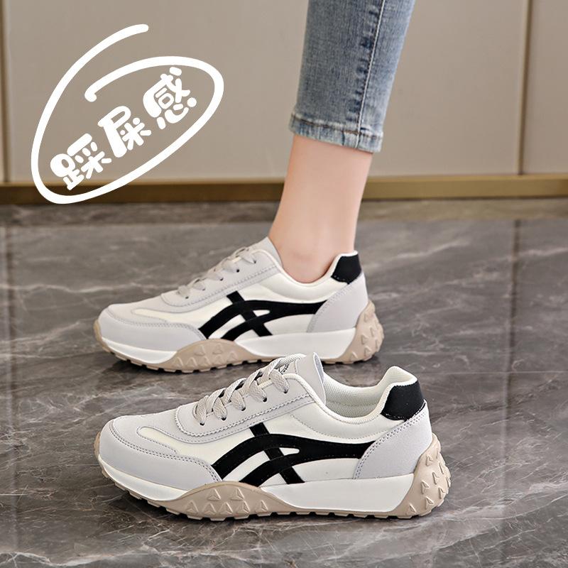 Весенние легкие модные кеды женские нишевые универсальные маленькие белые кроссовки на толстой подошве низкие спортивные и повседневные туфли