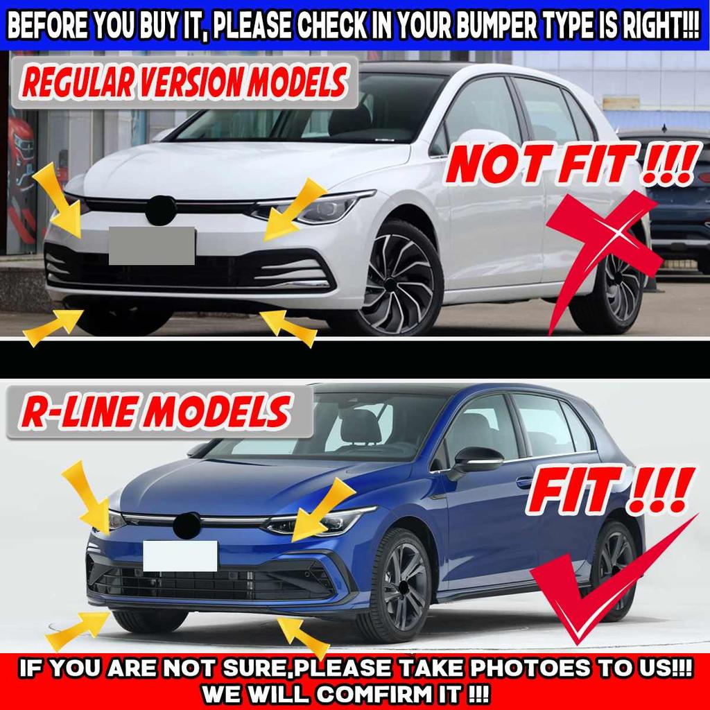 3шт передний бампер спойлер сплиттер крышка отделка кузова комплект для VW для Golf MK8 R-Line 2020-2021 глянцевый черный