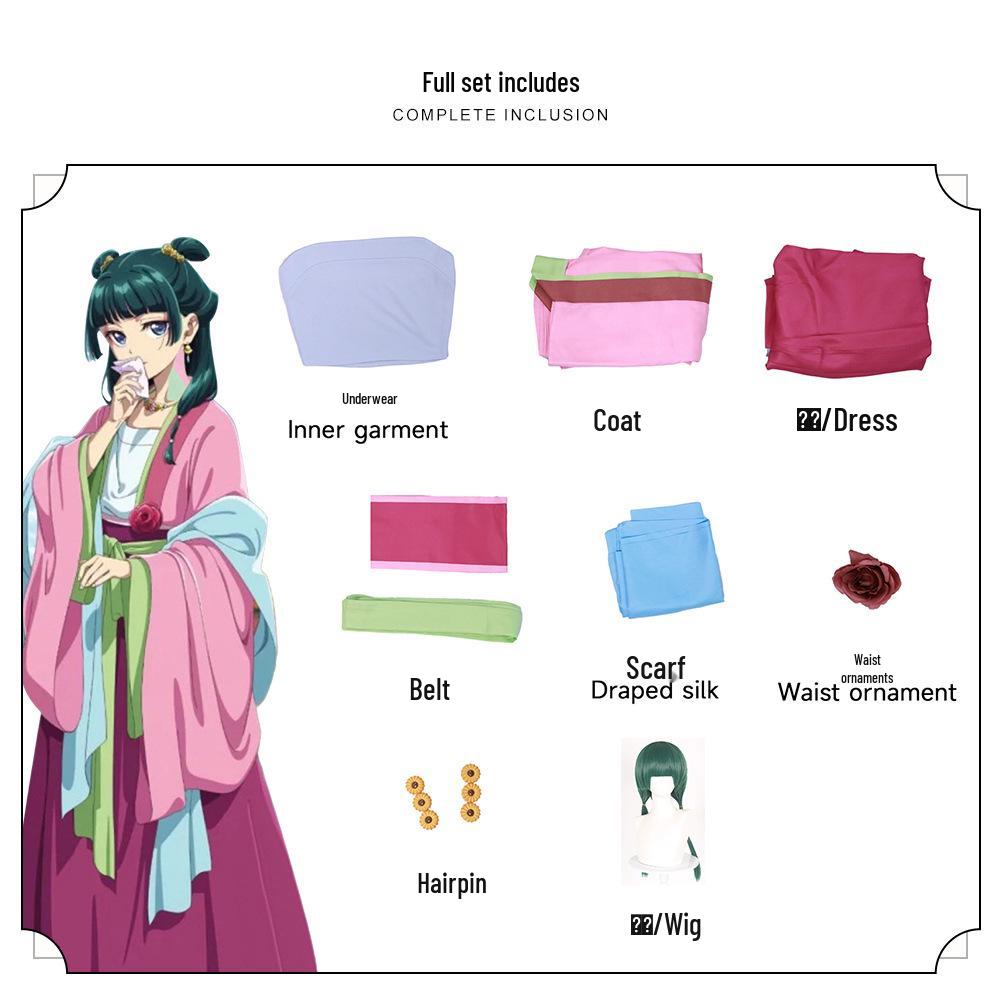 Костюм для косплея в розовом цвете в старинном стиле «Дневники аптекаря» (Полный комплект)