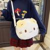 Мультяшный плюшевый рюкзак с кошкой для девочек и мальчиков, большой вместимости, для школы и повседневного использования