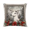 Ретро Рождественская фоторамка Наволочка Лось Золотой колокольчик Украшение для дома Диванная подушка Наволочка Прикроватная подушка