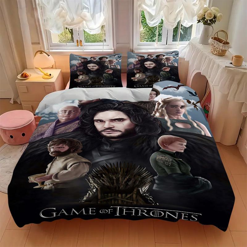 Game Thrones Characters Print 3Pcs Bedding Setduvet Cover With 2 Bedropillowcase Home Birthday Gift