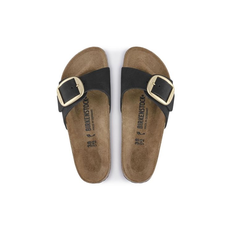 Birkenstock Мадридская квартира Удобные дышащие шлепанцы Женские сандалии Черный 1023373