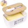 1 Set Butter Dish with Lid and Butter Curler Knife Keeper Container for Kitchen Farmhouse Decor