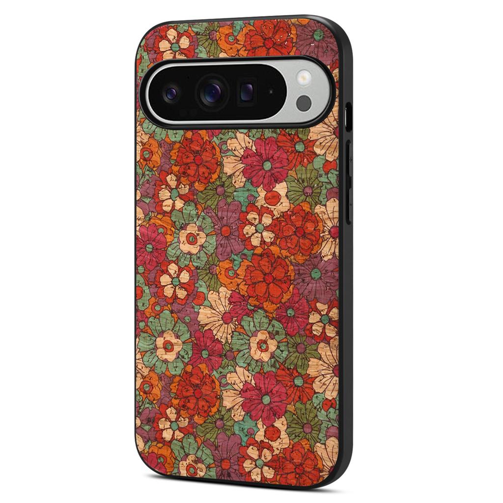 For Google Pixel 10 Pro XL Case Flower Print PU Leather+PC+TPU Phone Cover