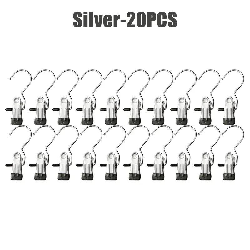 10-100 шт. прищепки из нержавеющей стали для белья, крючок для одежды, портативный зажим для подвешивания одежды, органайзер для одежды, вешалка