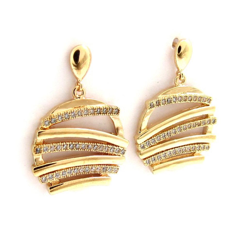 Les Trésors De Lily [K6617] - Позолоченные серьги «Богиня» белое золото - 25x15 мм