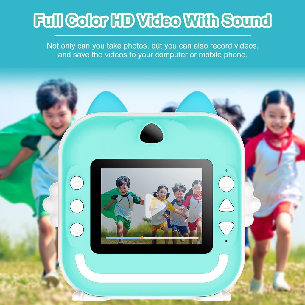Kids Camera Instant Print Boys Girls Gift Children Digital Video Camera Po Thermal Printing 32G Card Educational Toys